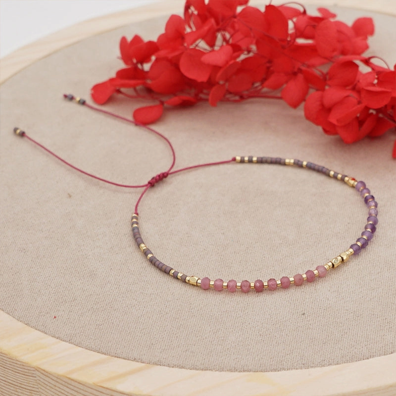 Wholesale Bracelet Glass Simple Bohemian Ethnic Onyx Natural OLY-BT-GBH003