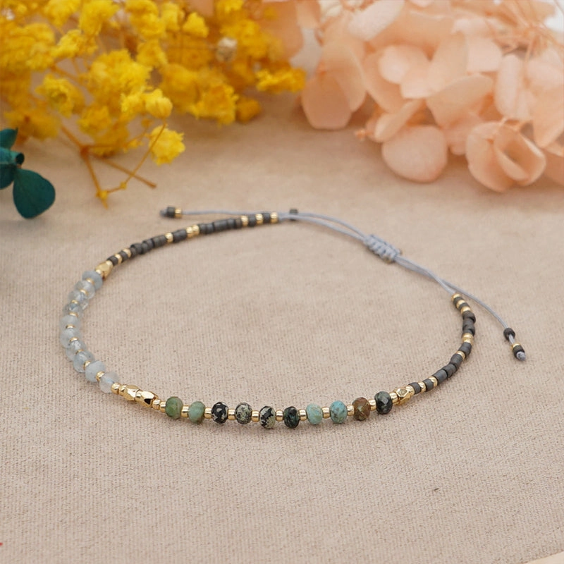 Wholesale Bracelet Glass Simple Bohemian Ethnic Onyx Natural OLY-BT-GBH003