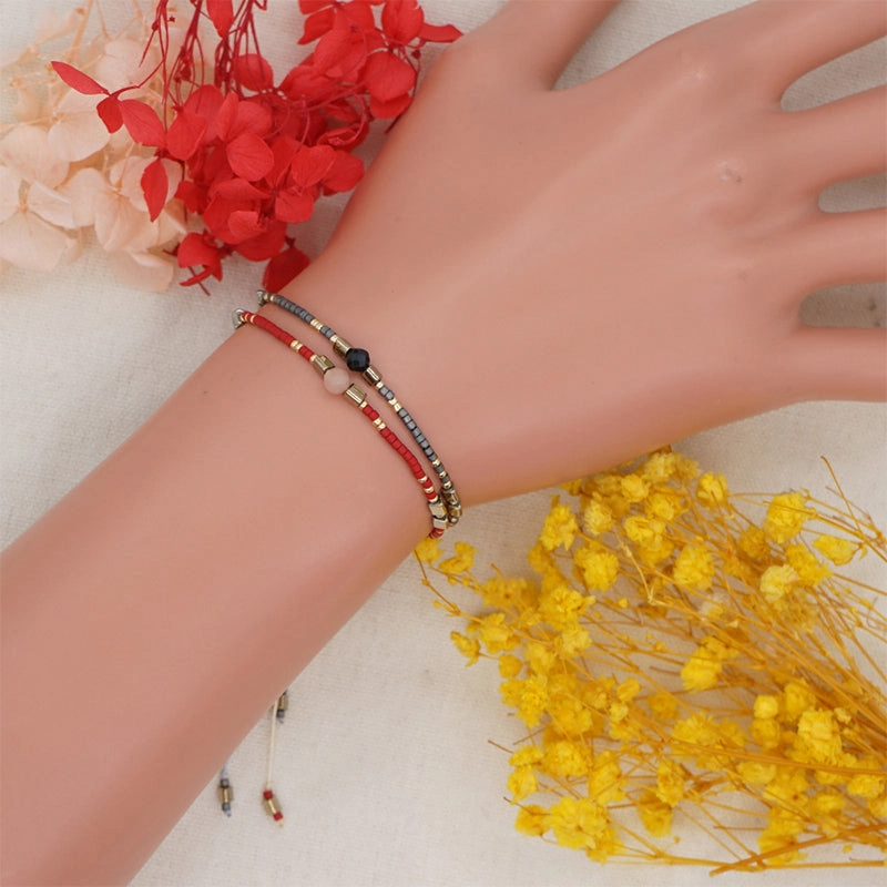 Wholesale Bracelet Glass Simple Boho Fashion Rice Beads Handmade OLY-BT-GBH002