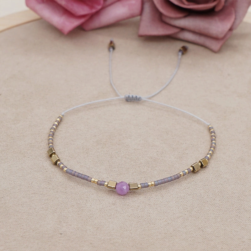 Wholesale Bracelet Glass Simple Boho Fashion Rice Beads Handmade OLY-BT-GBH002