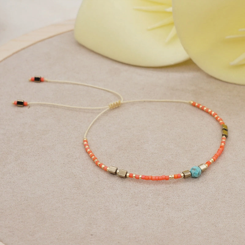 Wholesale Bracelet Glass Simple Boho Fashion Rice Beads Handmade OLY-BT-GBH002
