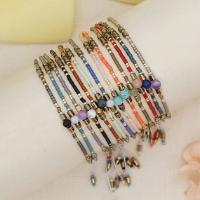 Wholesale Bracelet Glass Simple Boho Fashion Rice Beads Handmade OLY-BT-GBH002