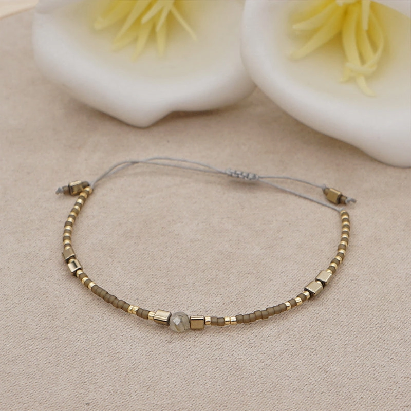 Wholesale Bracelet Glass Simple Boho Fashion Rice Beads Handmade OLY-BT-GBH002