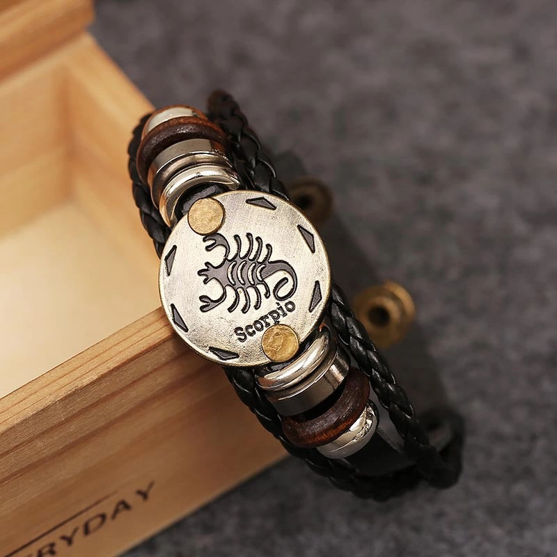 Wholesale Braided Rope Genuine Leather Alloy Buckle Bracelet