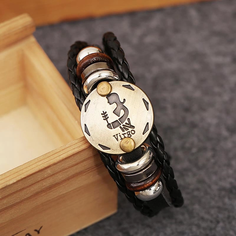 Wholesale Braided Rope Genuine Leather Alloy Buckle Bracelet