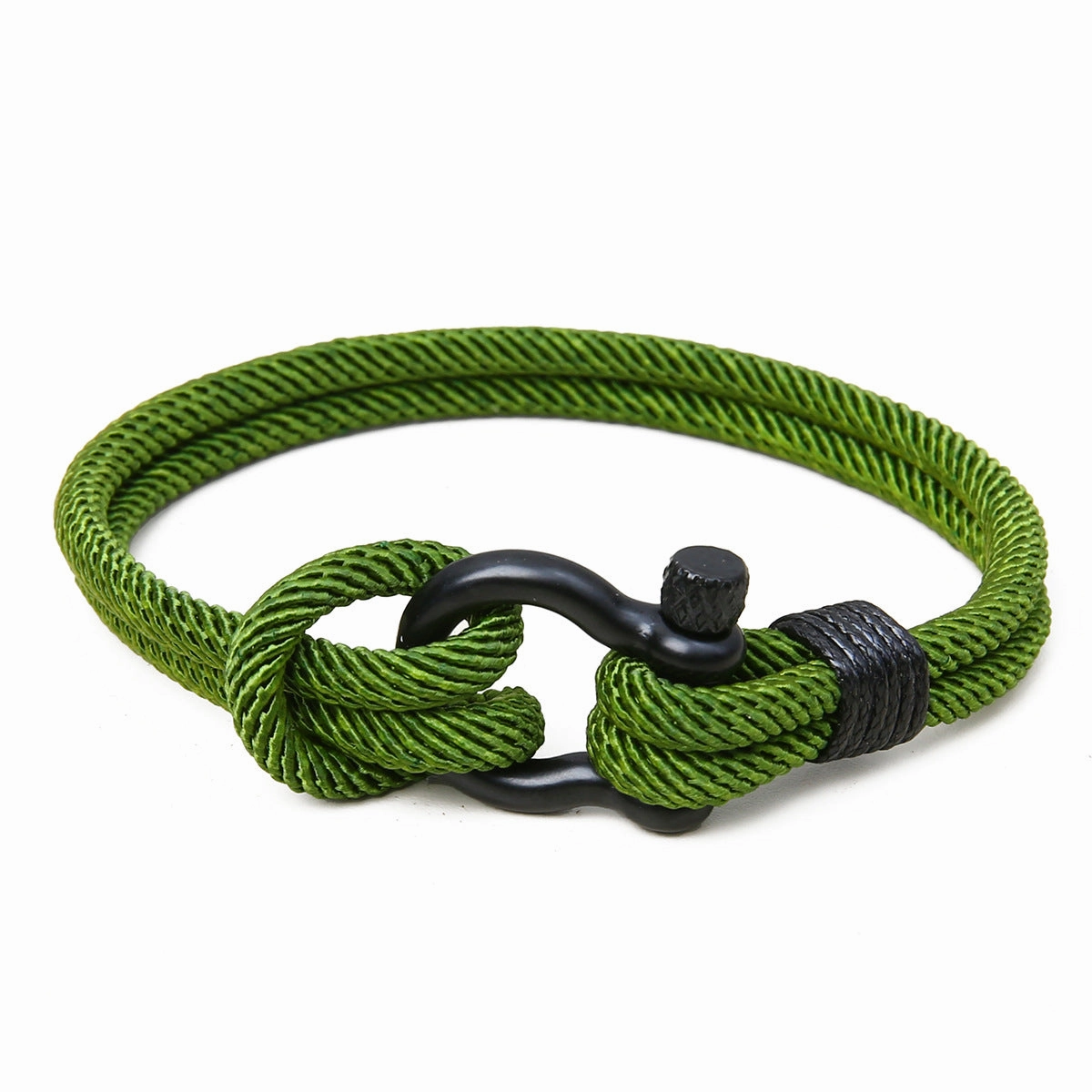 Wholesale Braided Stainless Steel Horseshoe Buckle Men's Bracelet