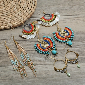 Wholesale Braided Vintage Alloy Earrings