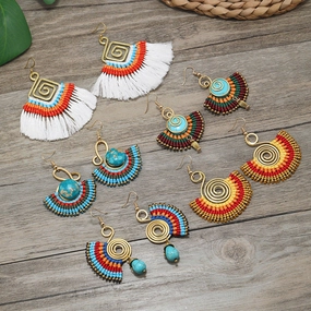 Wholesale Braided Vintage Copper Earrings