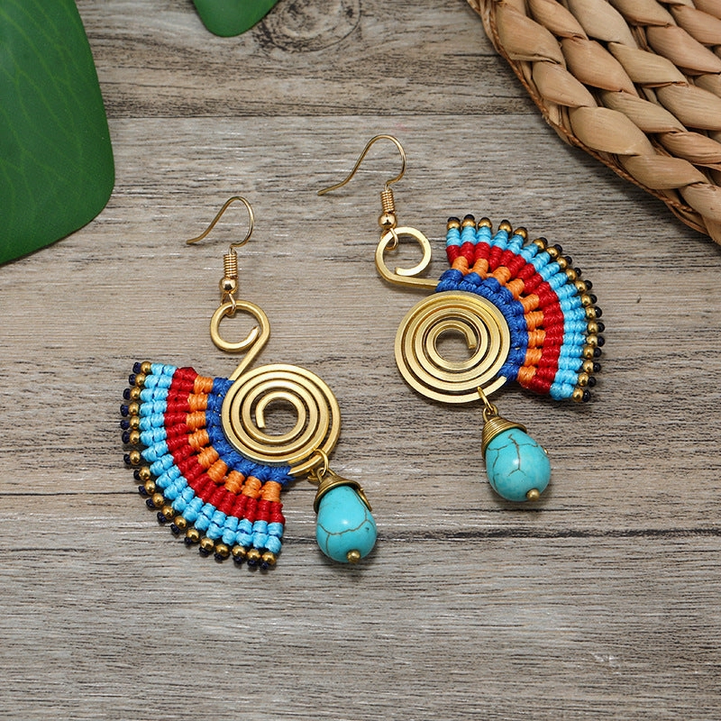 Wholesale Braided Vintage Copper Earrings