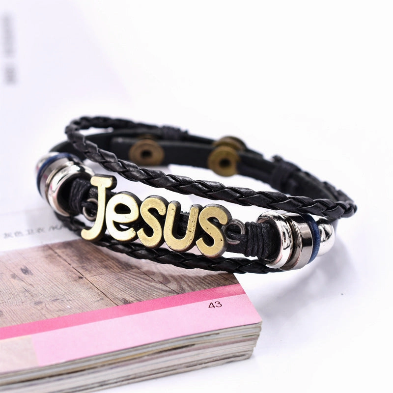 Wholesale Braided Vintage Leather Bracelet