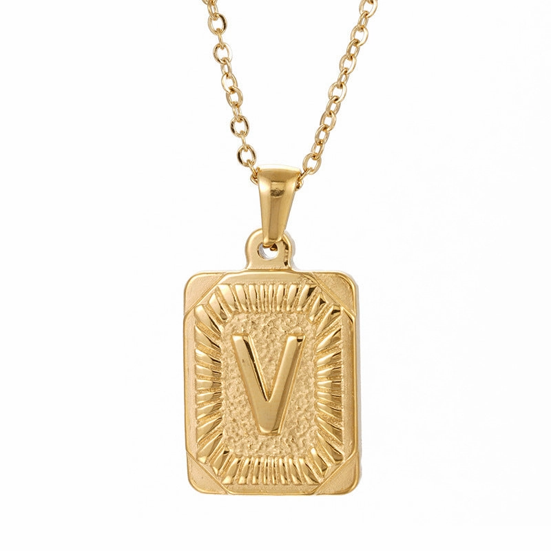 Wholesale Brand Letter Pendant Gold Plated Necklaces