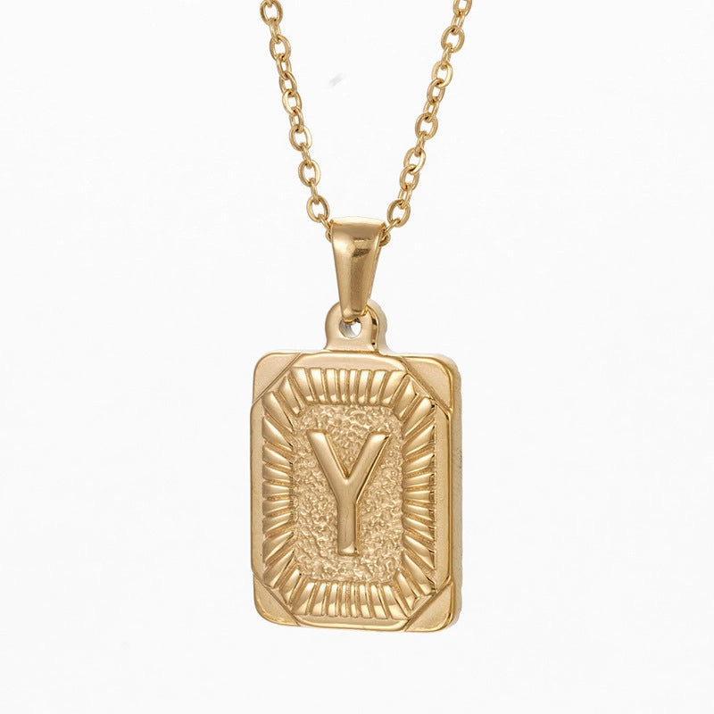 Wholesale Brand Letter Pendant Gold Plated Necklaces