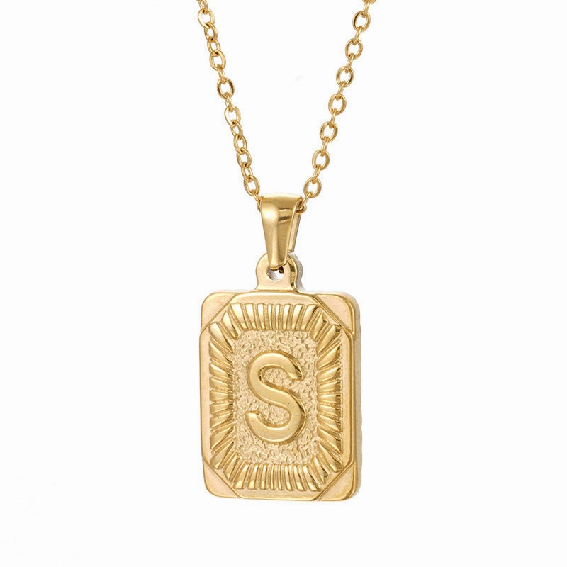 Wholesale Brand Letter Pendant Gold Plated Necklaces
