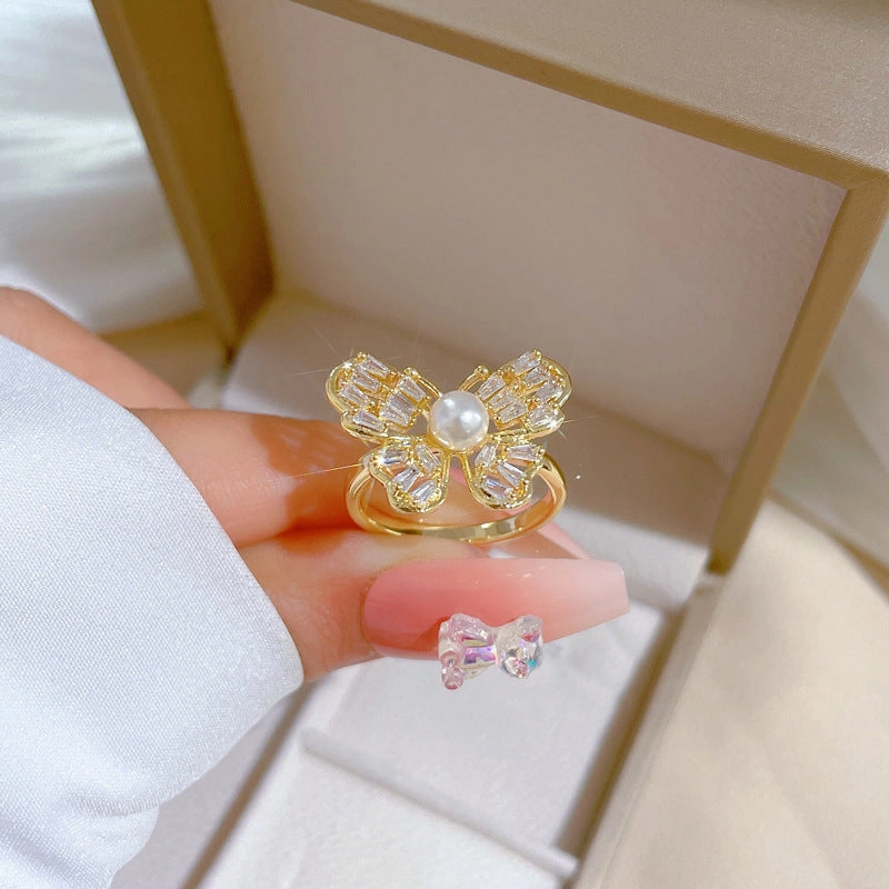 Wholesale Brass Gold Plated Butterfly Ring