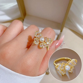 Wholesale Brass Gold Plated Butterfly Ring