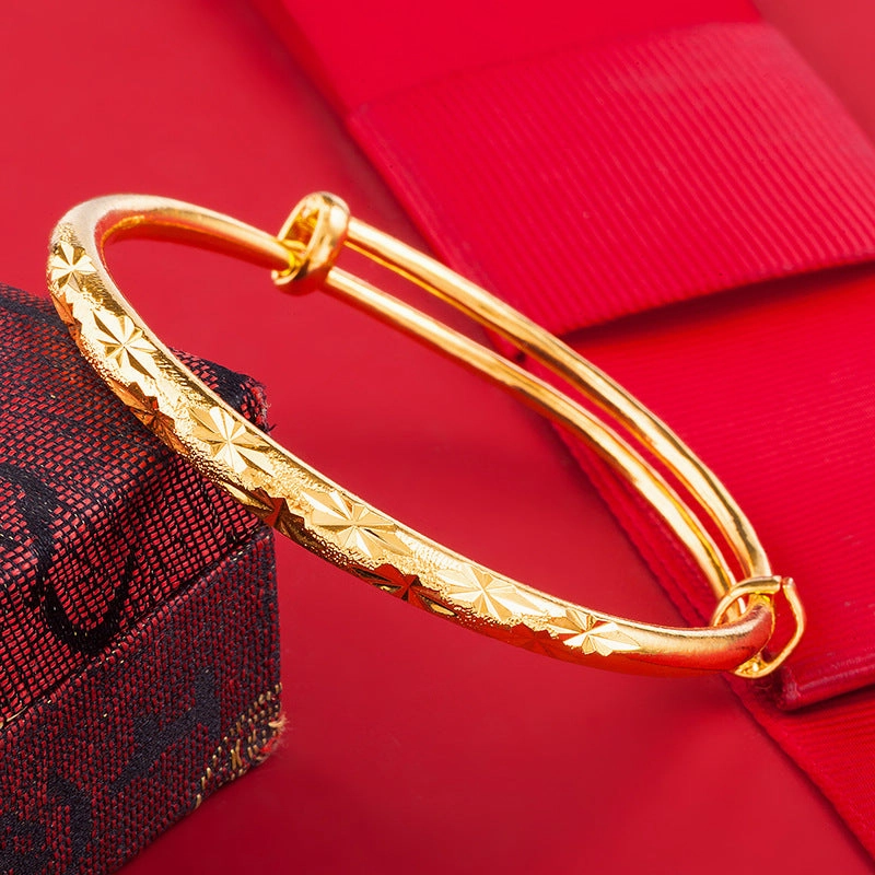 Wholesale Brass Gold Plated Gypsophila Push Pull Round Terrier Bracelet
