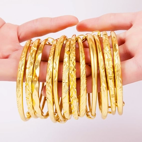 Wholesale Brass Gold Plated Gypsophila Push Pull Round Terrier Bracelet