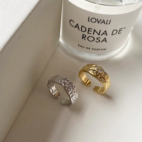 Wholesale Brass Plated Genuine Gold Pleated Open Ring
