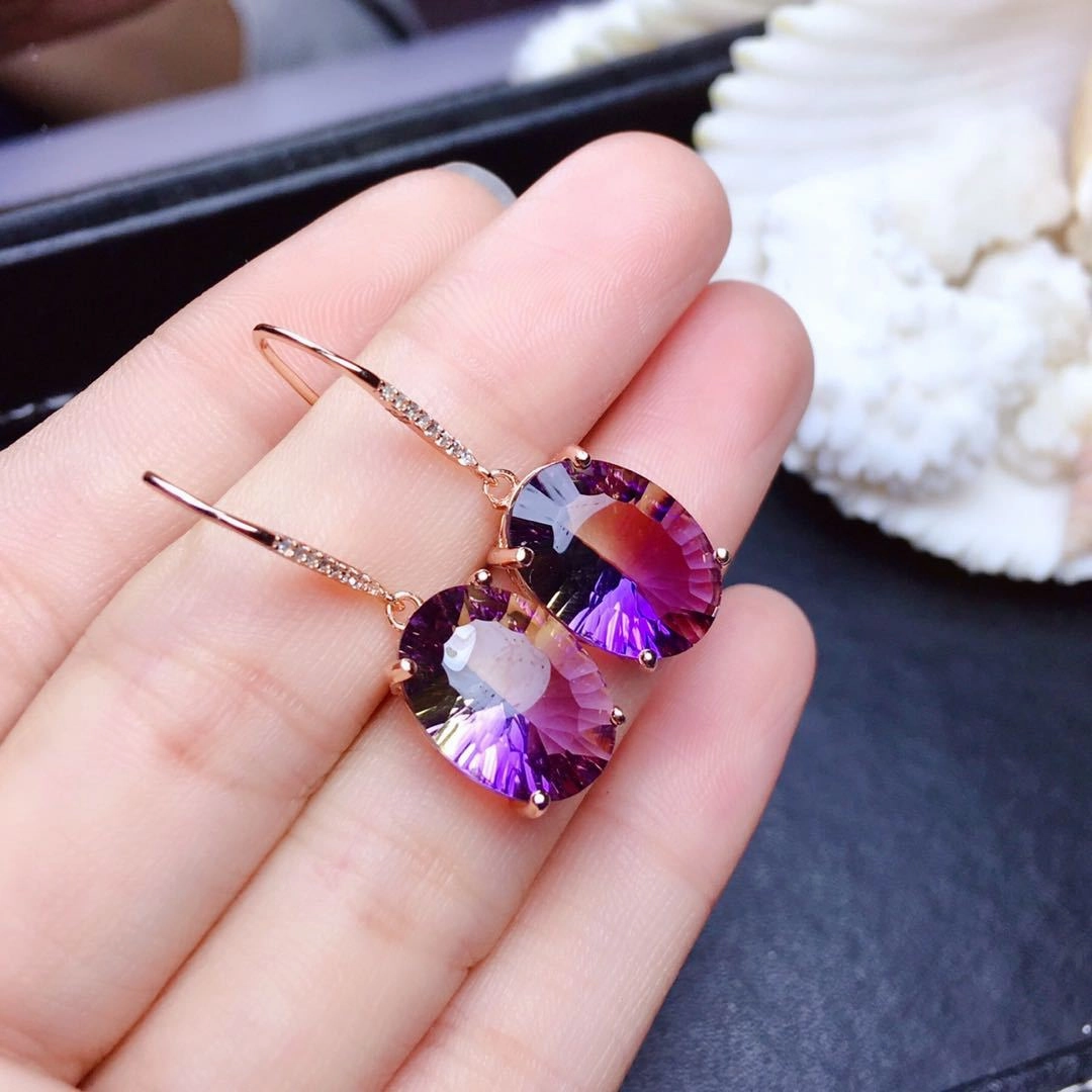 Wholesale Brilliant Ametrine Copper Earrings