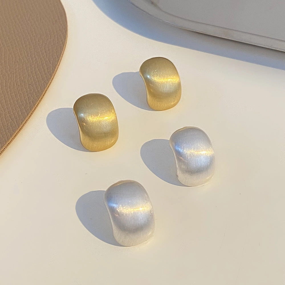 Wholesale Brushed Metal Beans Alloy Earrings