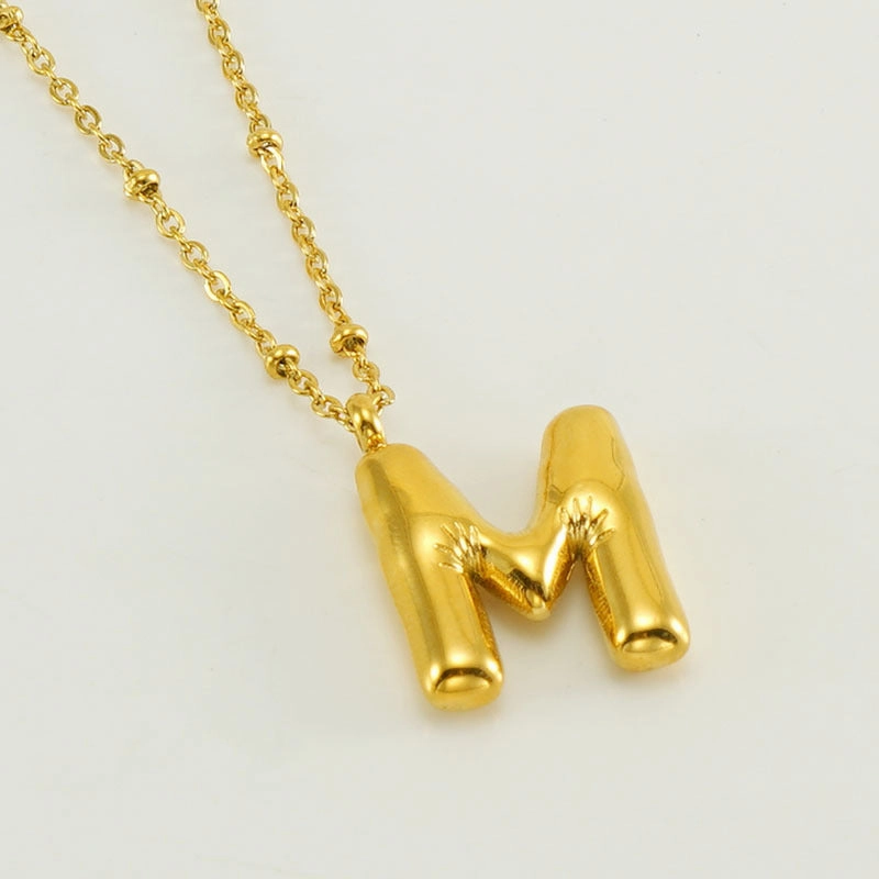 Wholesale Bubble Letter 18K Stainless Steel Necklace
