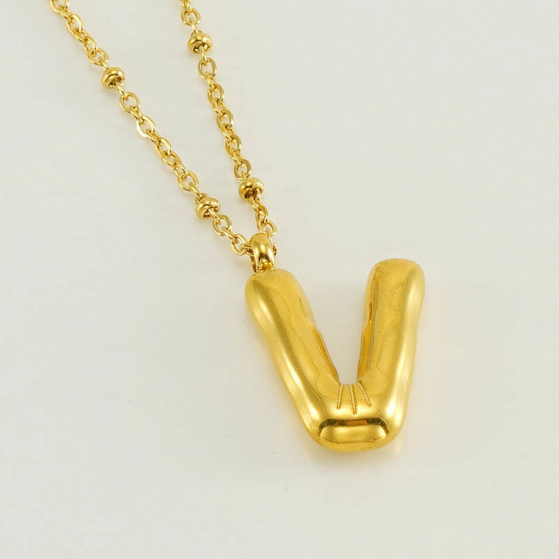 Wholesale Bubble Letter 18K Stainless Steel Necklace