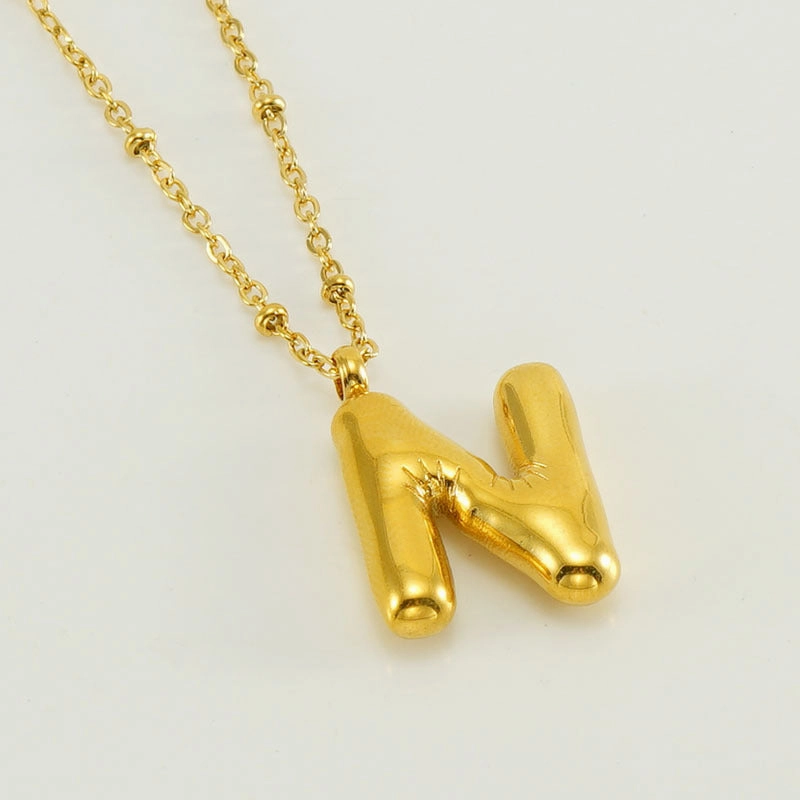 Wholesale Bubble Letter 18K Stainless Steel Necklace