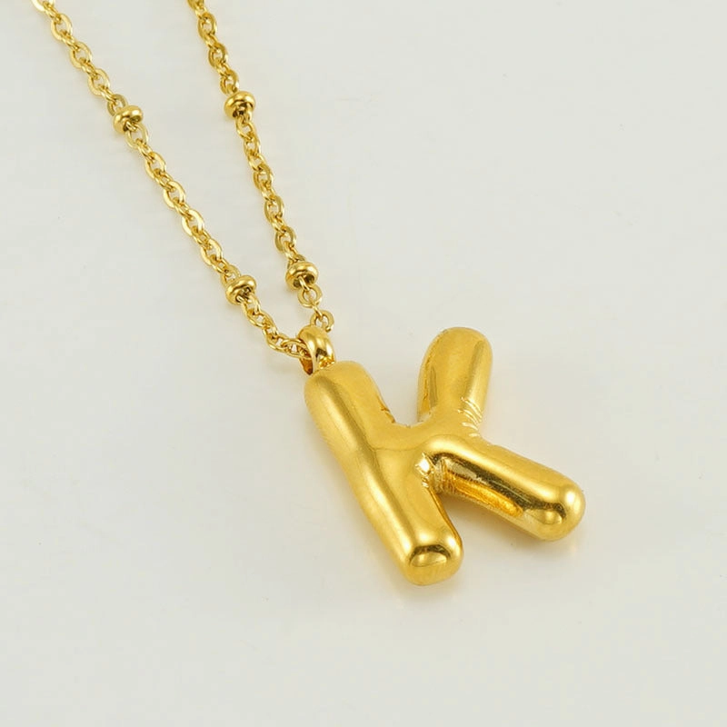 Wholesale Bubble Letter 18K Stainless Steel Necklace