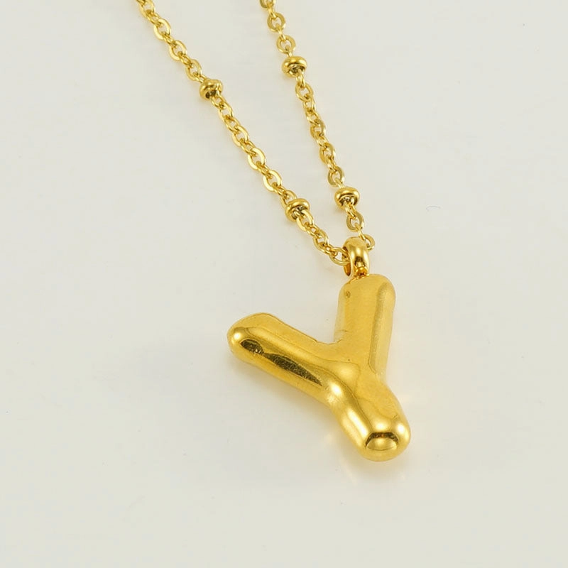 Wholesale Bubble Letter 18K Stainless Steel Necklace