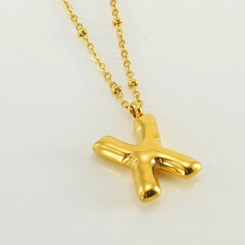 Wholesale Bubble Letter 18K Stainless Steel Necklace