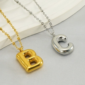 Wholesale Bubble Letter 18K Stainless Steel Necklace