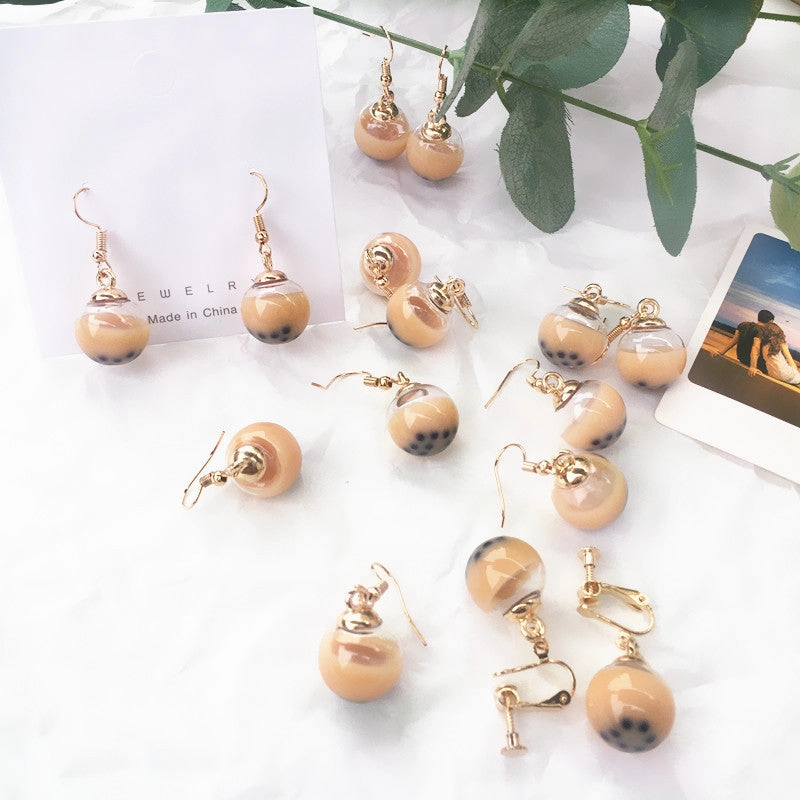 Wholesale Bubble Milk Tea Earrings