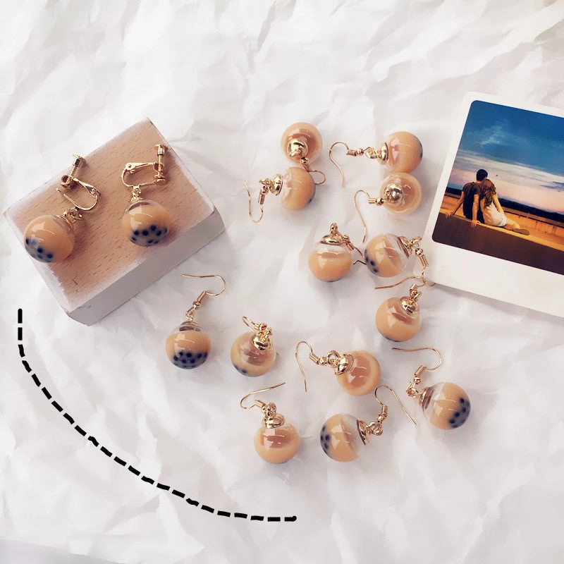 Wholesale Bubble Milk Tea Earrings