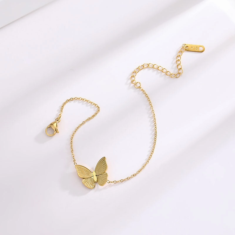 Wholesale Butterfly 18k Gold Titanium Bracelet