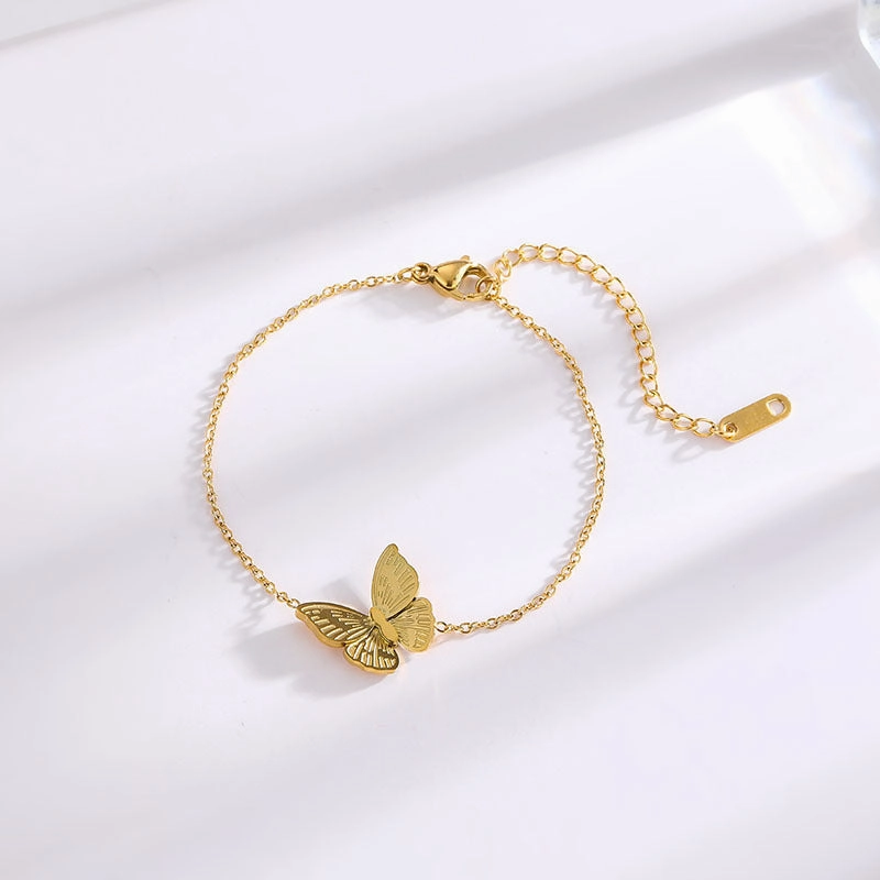 Wholesale Butterfly 18k Gold Titanium Bracelet