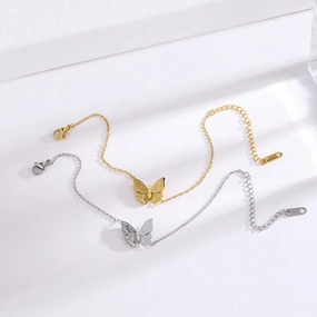 Wholesale Butterfly 18k Gold Titanium Bracelet