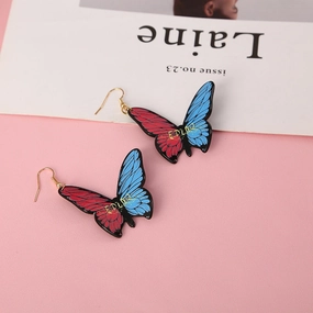 Wholesale butterfly acrylic stereoscopic colorful Earrings