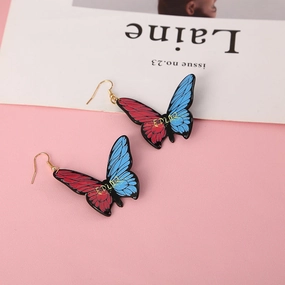 Wholesale butterfly acrylic stereoscopic colorful Earrings