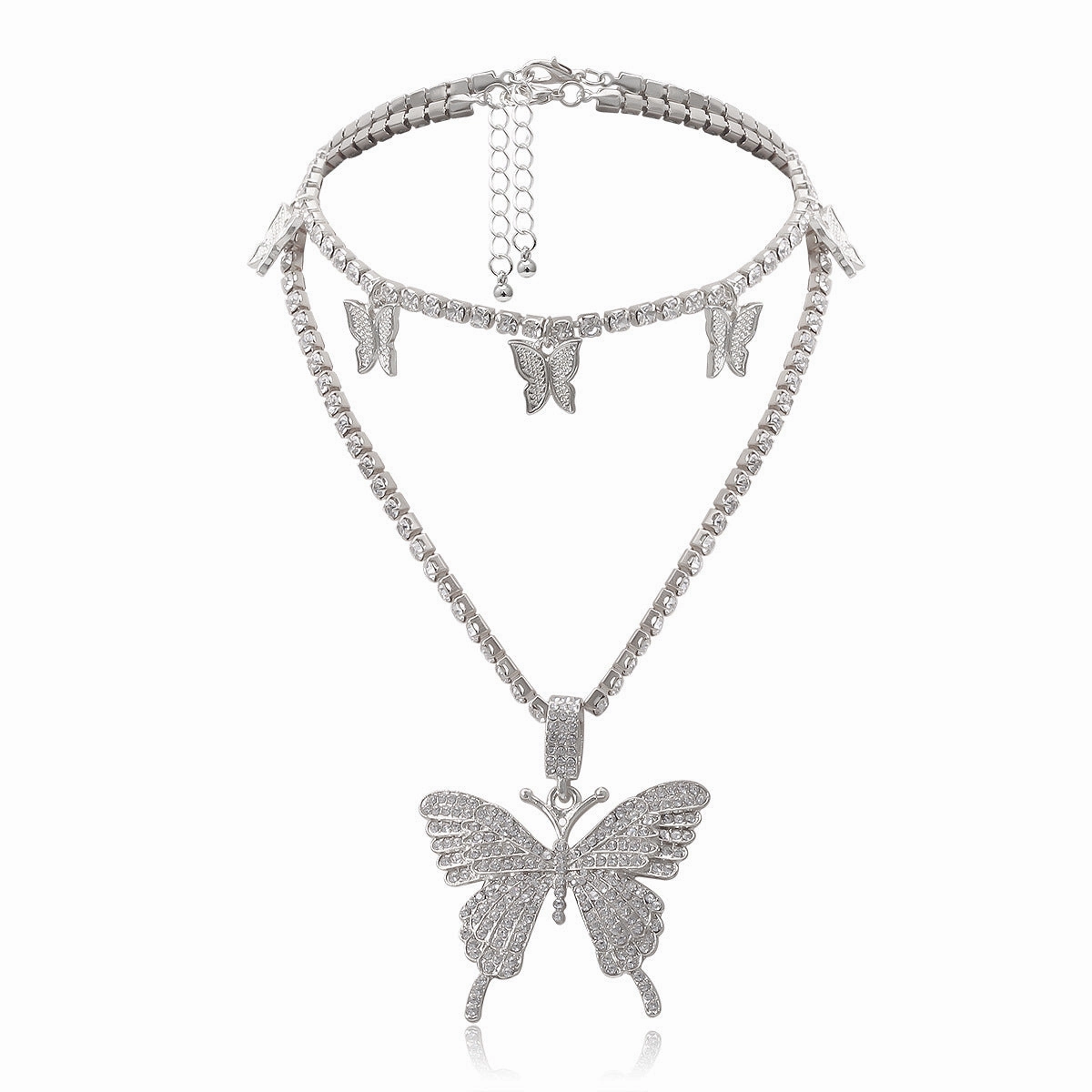 Wholesale Butterfly Diamond Alloy Necklace