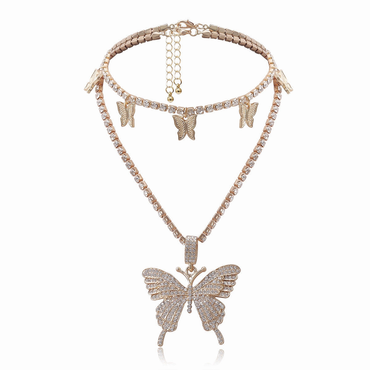 Wholesale Butterfly Diamond Alloy Necklace