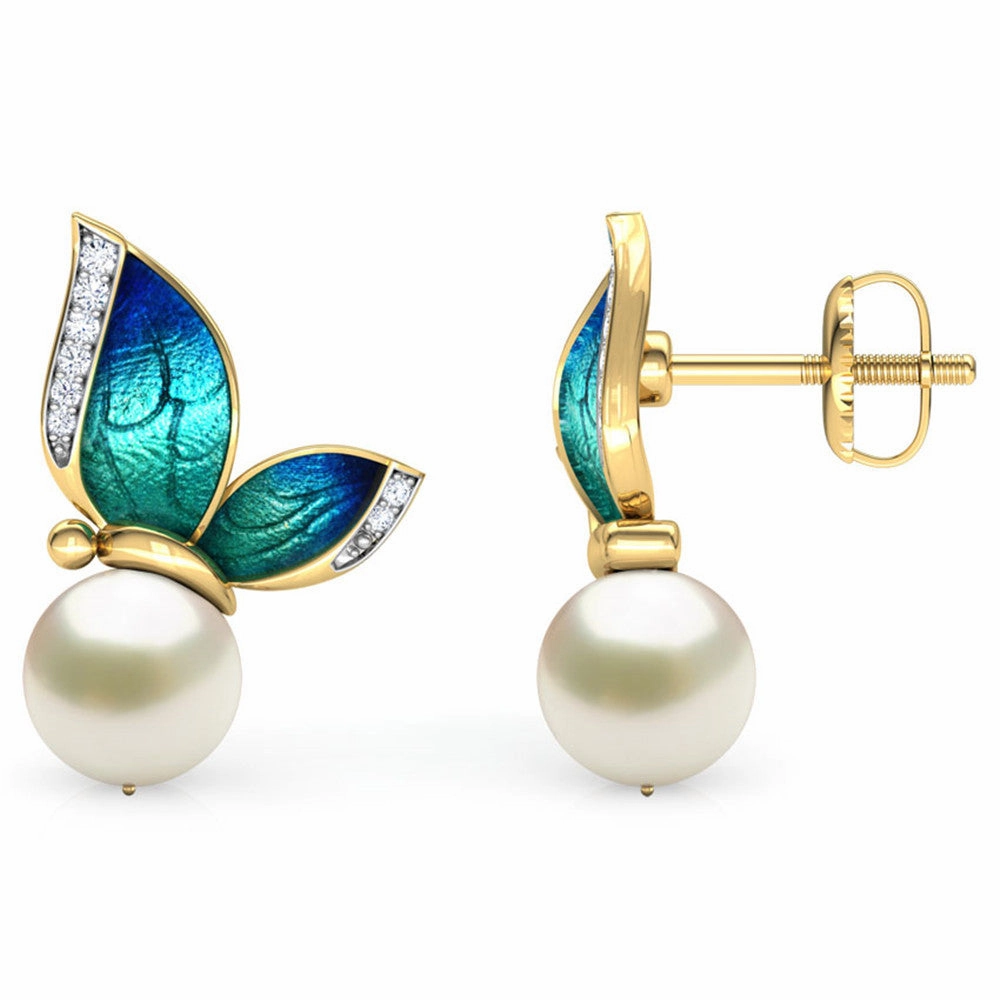 Wholesale Butterfly Drop Oil Alloy Earrings