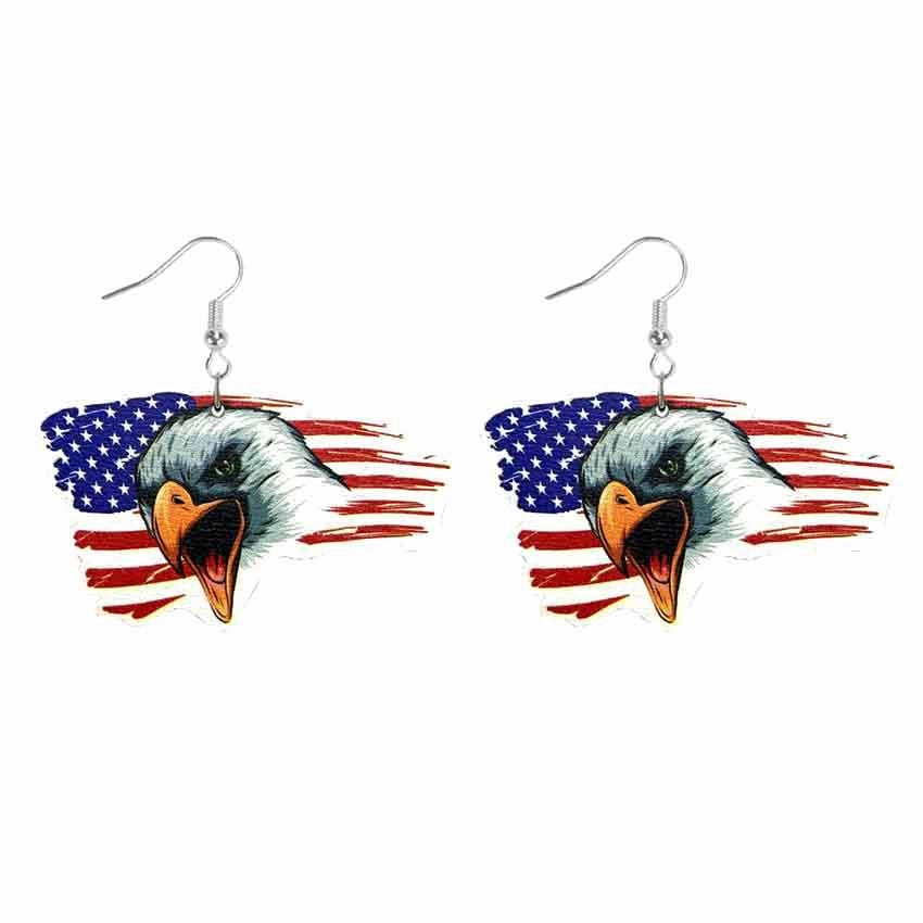 Wholesale Butterfly Eagle Sunflower Boots Lips Single Side Wooden Earrings