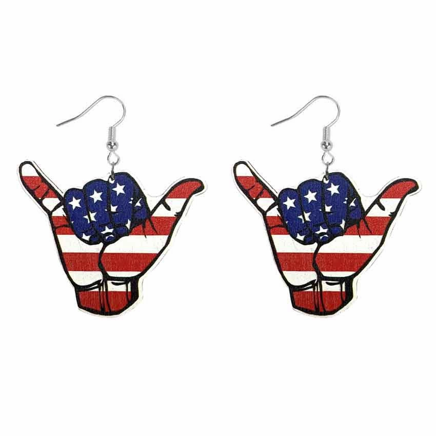 Wholesale Butterfly Eagle Sunflower Boots Lips Single Side Wooden Earrings