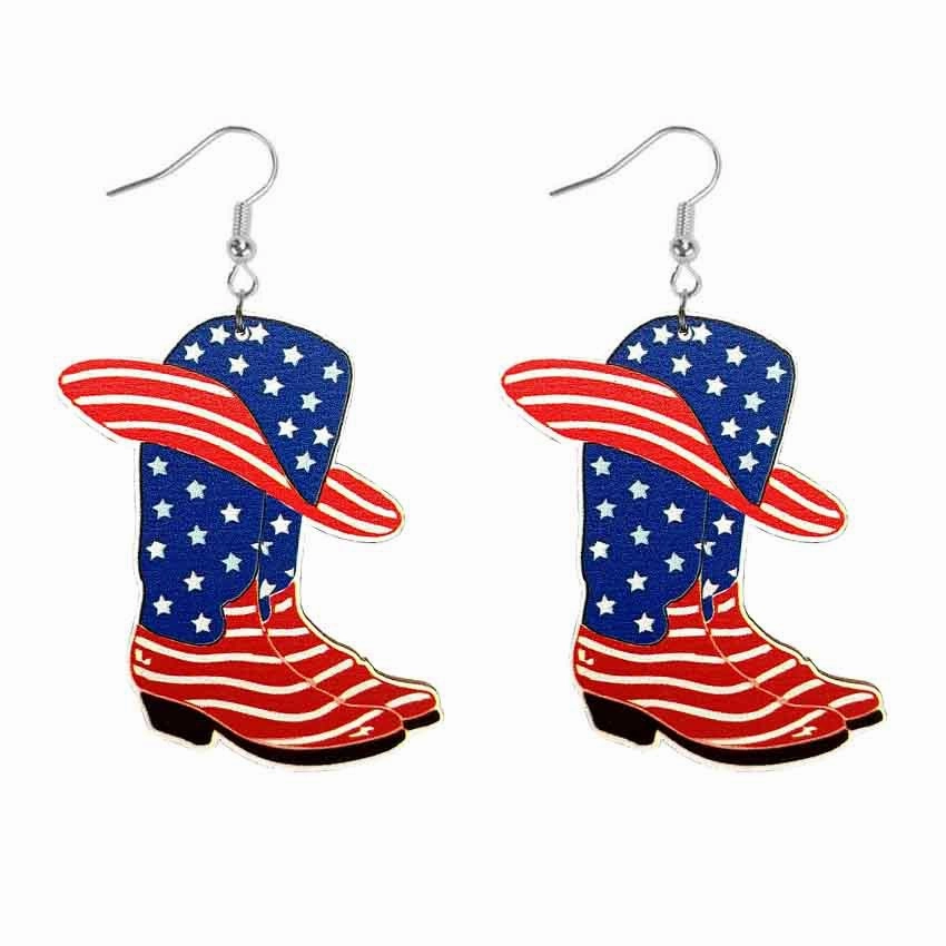 Wholesale Butterfly Eagle Sunflower Boots Lips Single Side Wooden Earrings