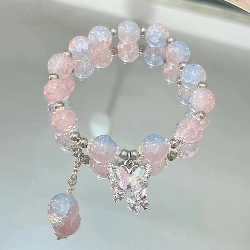 Wholesale Butterfly Glass Beaded Bracelet