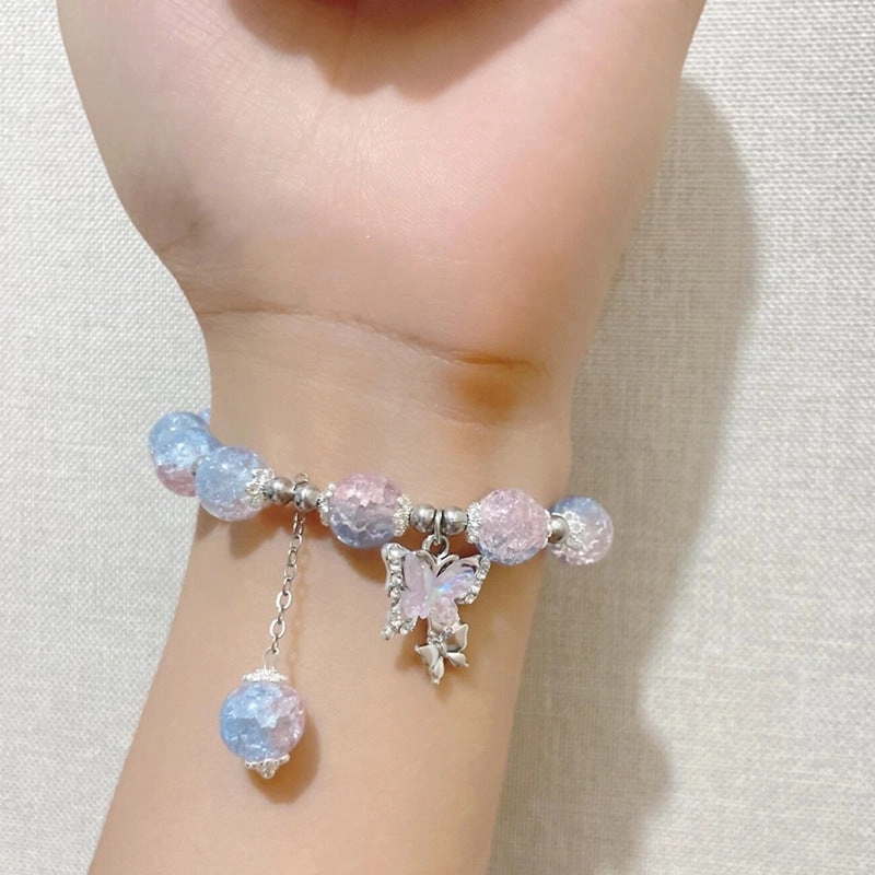 Wholesale Butterfly Glass Beaded Bracelet