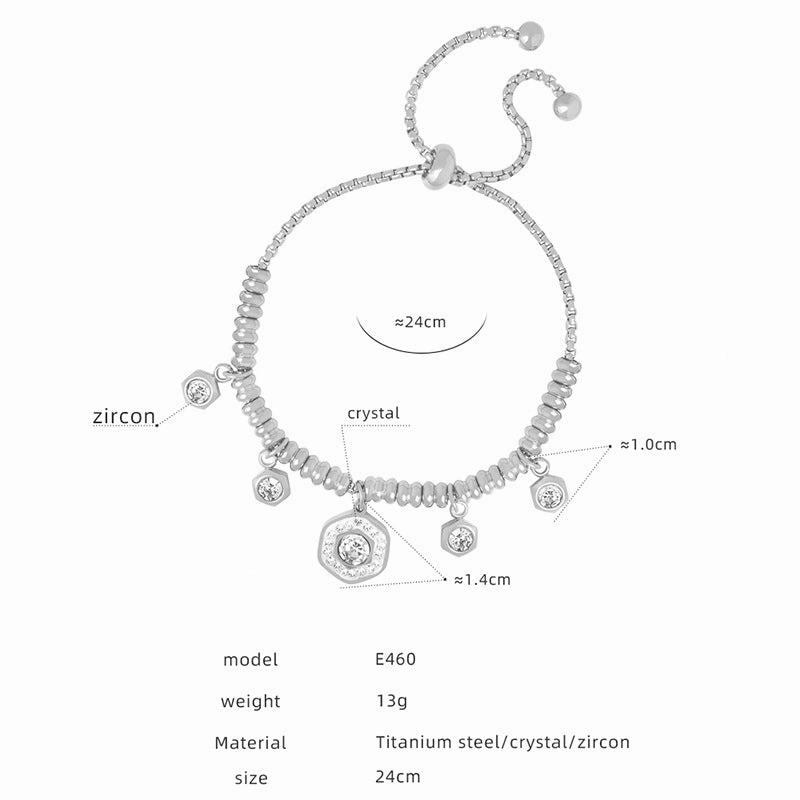 Wholesale Butterfly Heart Round Titanium Steel Bracelet