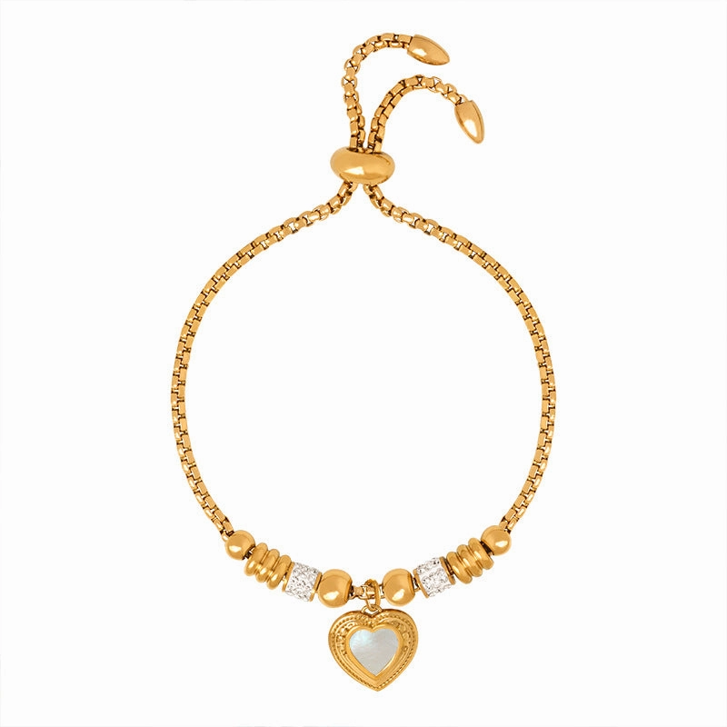 Wholesale Butterfly Heart Round Titanium Steel Bracelet
