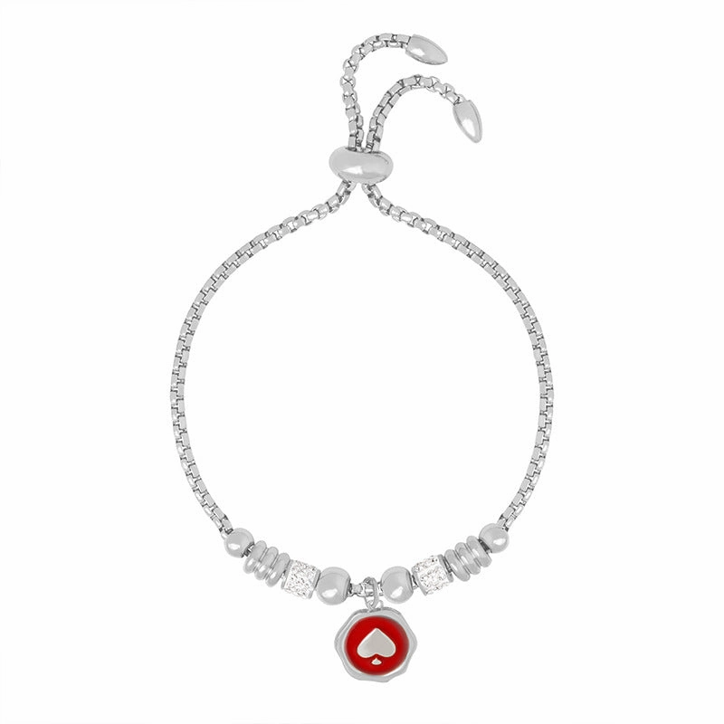 Wholesale Butterfly Heart Round Titanium Steel Bracelet