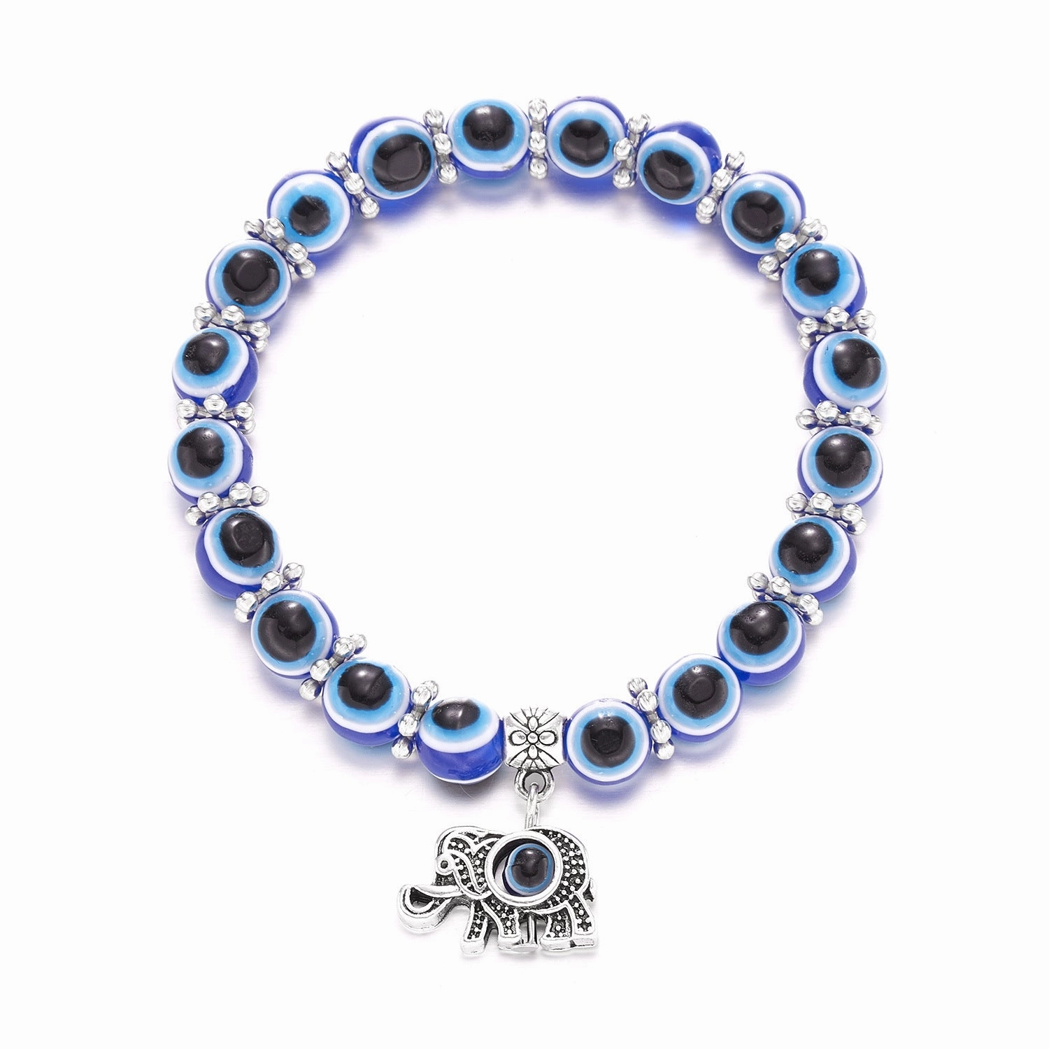 Wholesale Butterfly Hollow Devil Eyes Beaded Elastic Bracelet